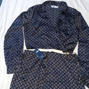NEW Hollister Black Patterned Blouse & Skirt